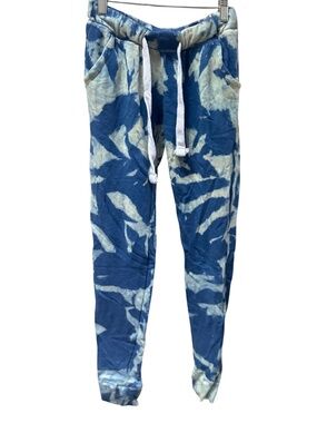 NEW Love Vintage Blue and Green Tie Dye Pants - Women's Large